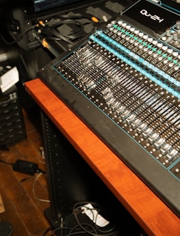 Gray audio mixer