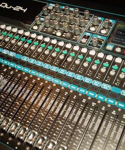 Silver audio mixer